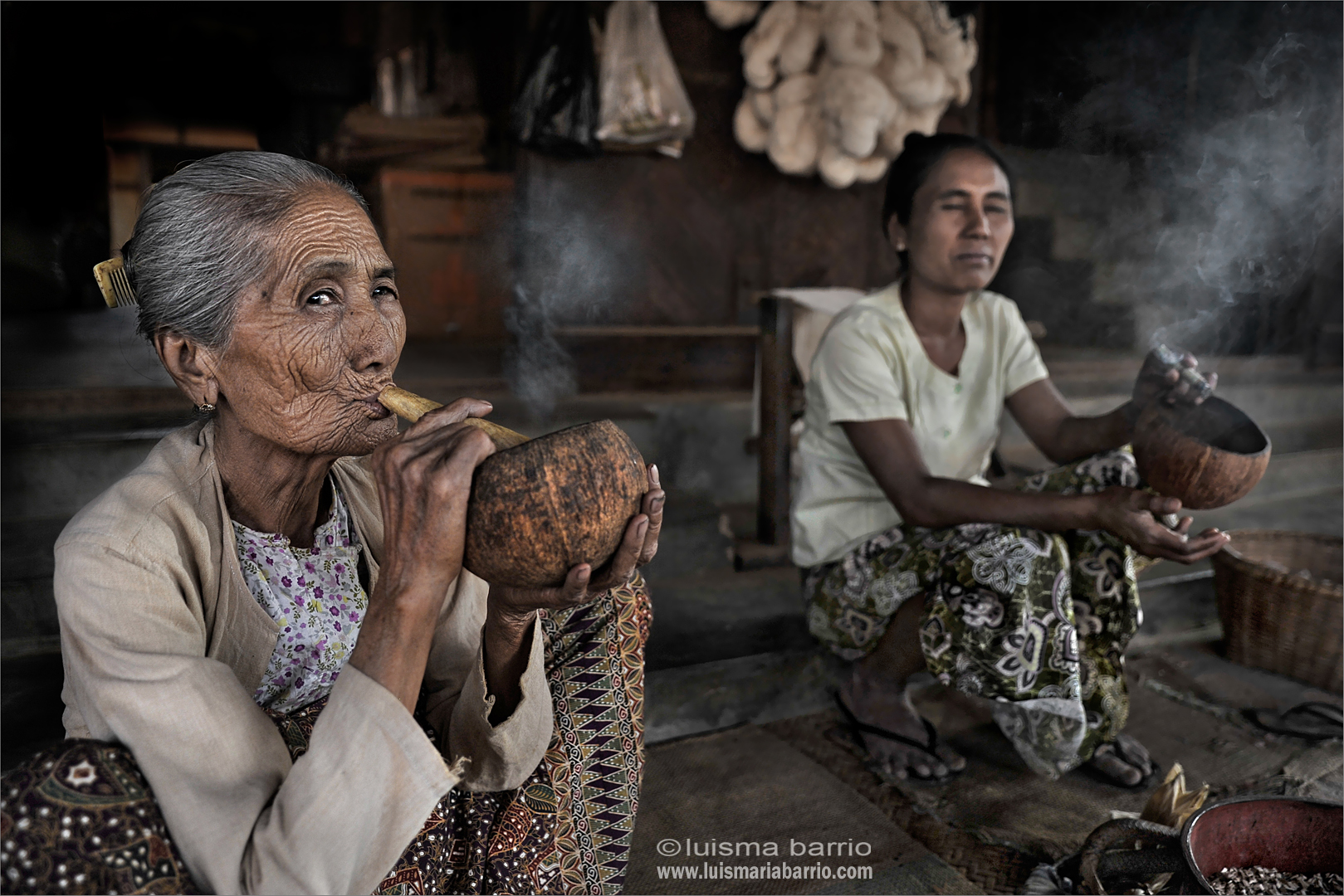old woman smoker burma myanmar